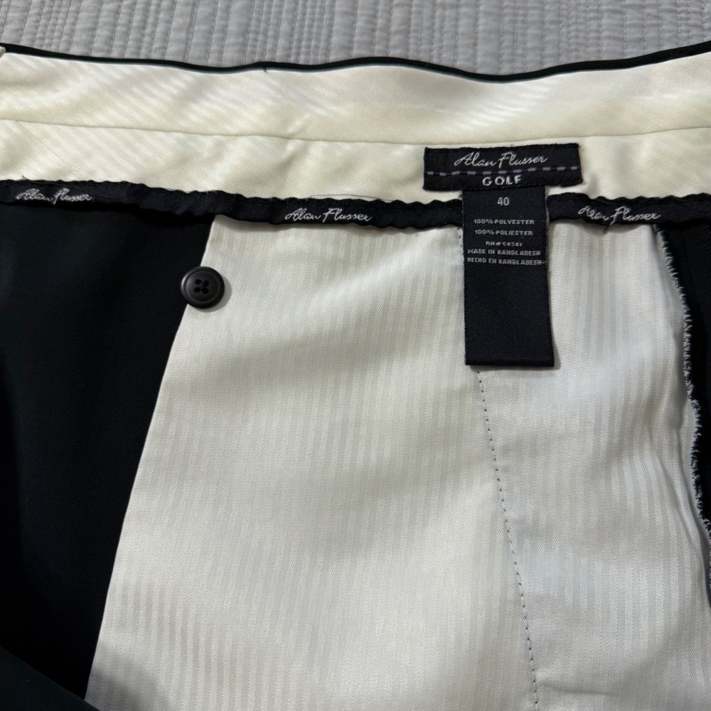Alan Flusser Golf Mens Size 40 Black Polyester Flat Front Performance Shorts - Picture 14 of 14